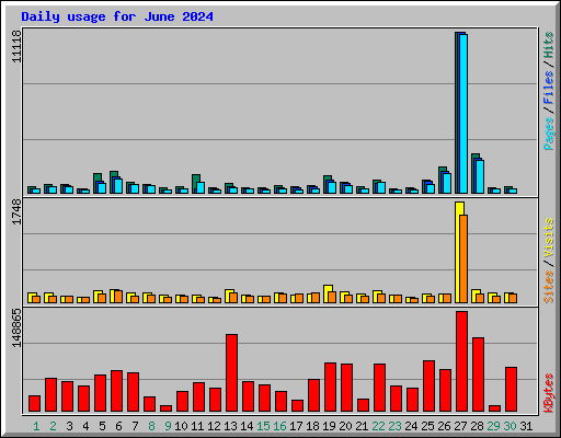 Daily usage for June 2024