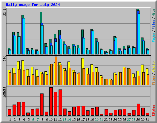Daily usage for July 2024