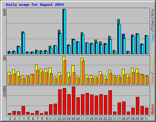 Daily usage for August 2024