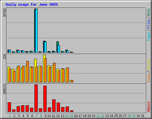 Daily usage for June 2025