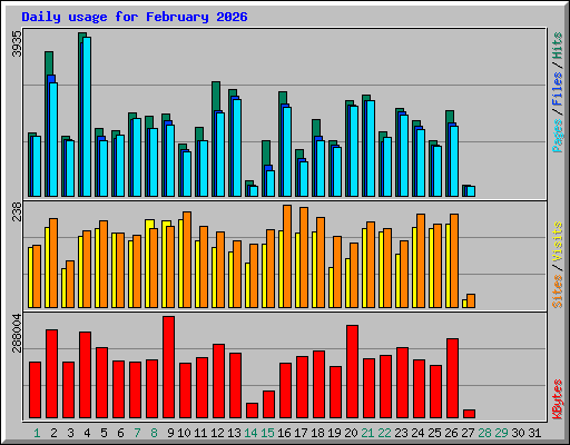 Daily usage for February 2026
