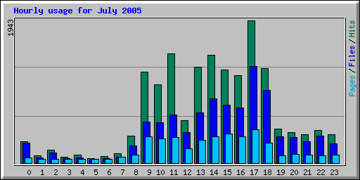 Hourly usage for July 2005