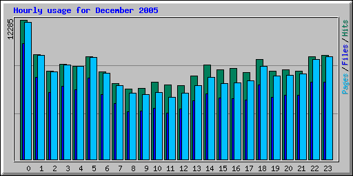 Hourly usage for December 2005