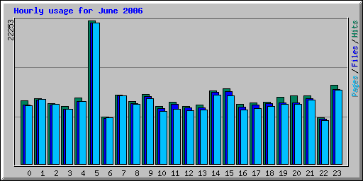 Hourly usage for June 2006