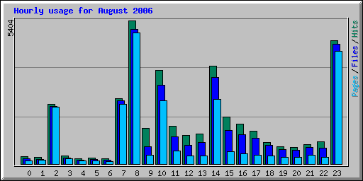 Hourly usage for August 2006