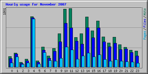 Hourly usage for November 2007