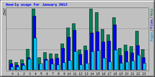 Hourly usage for January 2012