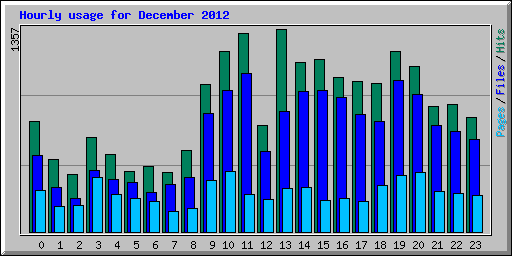 Hourly usage for December 2012