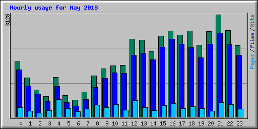 Hourly usage for May 2013