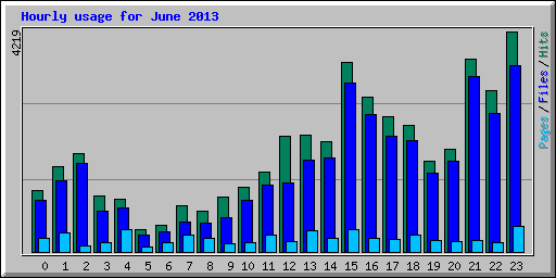 Hourly usage for June 2013