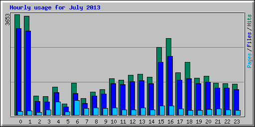 Hourly usage for July 2013