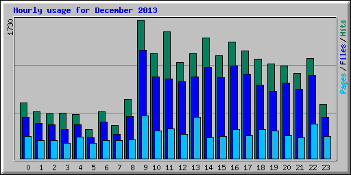 Hourly usage for December 2013