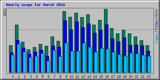 Hourly usage for March 2016