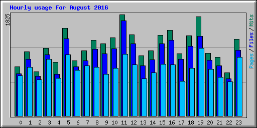 Hourly usage for August 2016