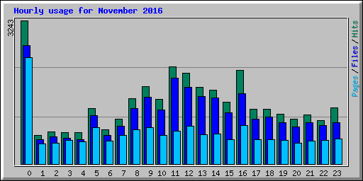Hourly usage for November 2016