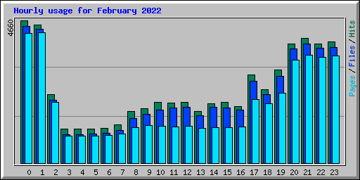 Hourly usage for February 2022