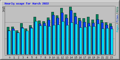 Hourly usage for March 2022