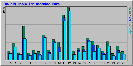 Hourly usage for December 2025