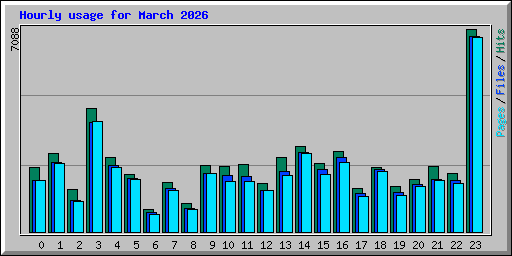 Hourly usage for March 2026